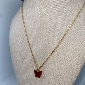 Red Butterfly Necklace
